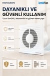 VenteuropeRefined 150 BD 15 cm Kapaklı Banyo WC Aspiratör Havalandırma Fanı Sessiz