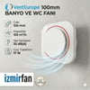 VenteuropeRound 100 Bd 10 Luk Sessiz Yuvarlak Banyo Aspiratörü 100 MM