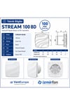 VenteuropeStream 100 BD – 10’luk Sessiz Dekoratif Banyo Aspiratörü – Klapeli Havalandırma Fanı
