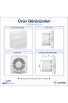 VenteuropeStream 100 BD – 10’luk Sessiz Dekoratif Banyo Aspiratörü – Klapeli Havalandırma Fanı