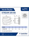 VenteuropeStream 100 BD – 10’luk Sessiz Dekoratif Banyo Aspiratörü – Klapeli Havalandırma Fanı