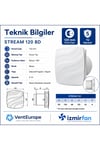 VenteuropeStream 120 BD – 12’lik Sessiz Dekoratif Banyo Aspiratörü – Klapeli 120mm Havalandırma
