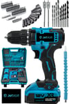 JetVolt 12V 1.5Ah Metal Şanzuman Çift Akülü 84 Parça Şarjlı Matkap Akülü Vidalama - Mavi
