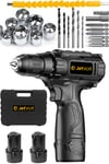 JetVolt 12V 1.5Ah Şarjlı Matkap 24 Parça - Siyah