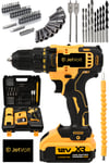 JetVolt 12V 1.5Ah Metal Şanzuman Çift Akülü 84 Parça Şarjlı Matkap Akülü Vidalama - Sarı
