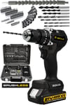 JetVolt 21V 2.0Ah Kömürsüz Motor Çelik Mandren Darbeli Şarjlı Matkap - Sarı