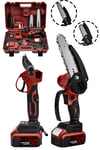 JetVolt 2'Li Set 18V 1.5Ah Çift Akülü Çelik Şanzıman Şarjlı Dal Budama & Testeresi - Kırmızı