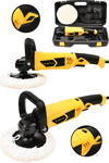 JetVolt Devir Ayarlı Polisaj Makinesi 6 Kademeli Pasta Cila Kiti 1300 Watt 180 mm - Sarı