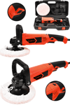 JetVolt Devir Ayarlı Polisaj Makinesi 6 Kademeli Pasta Cila Kiti 1300 Watt 180 mm - Kırmızı
