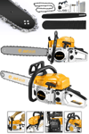 JetVolt Ekstra Güçlü 52CC 2.9 HP 8000 Rpm BENZİNLİ Ağaç Odun Dal Kesme Makinesi Motorlu Testere Hızar Motoru - Sarı