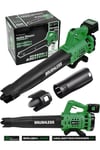 JetVolt Profesyonel 21 V Çift Akülü Turbo Motor 2800 Rpm Yaprak Hava Üfleme Makinesi - Yeşil