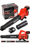 JetVolt Profesyonel 21 V Çift Akülü Turbo Motor 2800 Rpm Yaprak Hava Üfleme Makinesi - Kırmızı