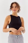 Kadın Kısa Crop Askılı Siyah Basic