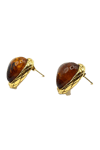 Kehribar Küçük Kalp Küpe