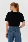 Kıvrık Kollu Basic Crop Tshirt