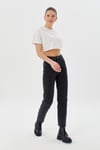 Kıvrık Kollu Basic Crop Tshirt