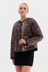 Leopar Desenli Kısa Mont