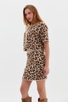 Leopar Desenli Peluş Mini Etek