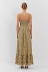 Lime Maxi Saten Elbise