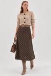 Milano Stripe Midi Etek