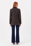 Mocha Yakasız Blazer Ceket
