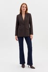 Mocha Yakasız Blazer Ceket