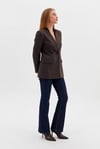 Mocha Yakasız Blazer Ceket