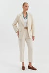 Nakış İşlemeli Blazer Keten Ceket