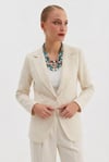 Nakış İşlemeli Blazer Keten Ceket