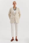 Nakış İşlemeli Blazer Keten Ceket
