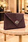 Simli Maxi Clutch Göz Çanta