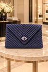 Simli Maxi Clutch Göz Çanta