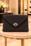 Simli Maxi Clutch Göz Çanta