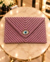 Simli Maxi Clutch Göz Çanta