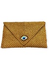 Simli Maxi Clutch Göz Çanta