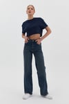 Taşlanmış Boru Paça Jean Pantolon