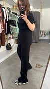 beli ipli keten kısa kol takım siyah