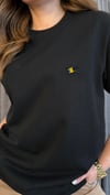 bis yaka brbry unısex siyah tshirt