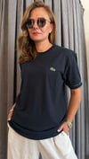 biye detay lacivert unısex tshirt