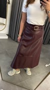 bordo deri etek