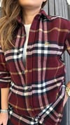 brbry bordo kare unısex  oduncu gömlek