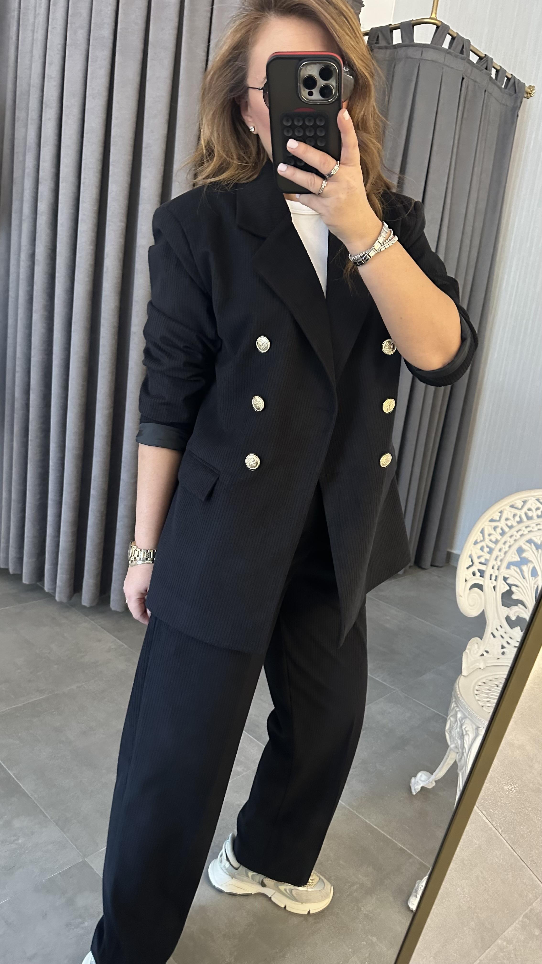 bymn model kadife siyah takım