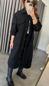 bymn model uzun ceket siyah