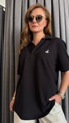 bymn polo yaka siyah unısex tshirt
