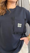 cep detay mıu lacivert tshirt