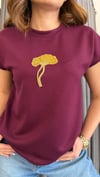 çiçek taş mor tshirt