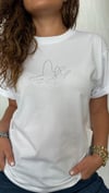çift kuş beyaz tshirt