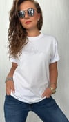 çift kuş beyaz tshirt