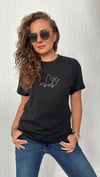 çift kuş siyah tshirt