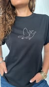 çift kuş siyah tshirt